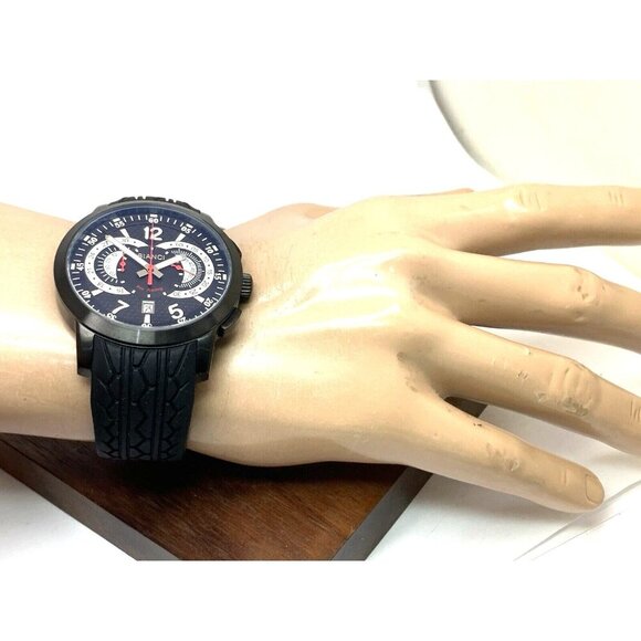 Roberto Bianci Men's Watch RB70965 Quartz Chronograph Black Dial Rubber 46mm - Picture 4 of 14